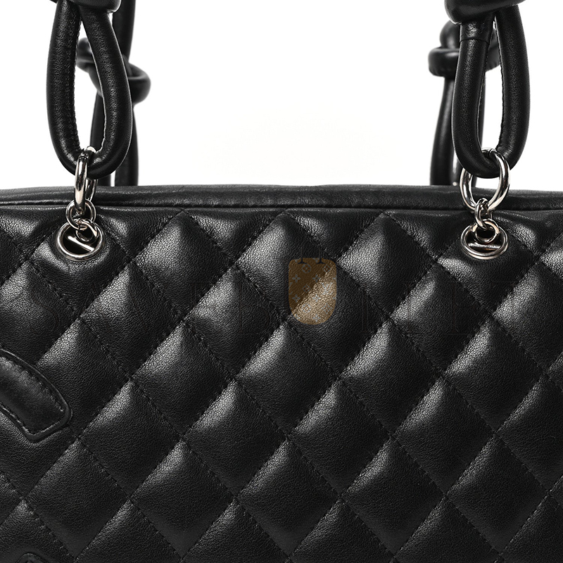 CHANEL MASTER CALFSKIN QUILTED LARGE CAMBON BOWLER BLACK (28*16*10cm)